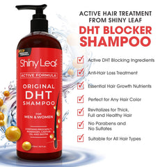Shiny Leaf bottle with rosemary oil — supports natural scalp care.