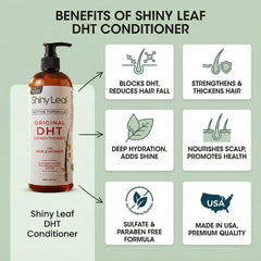 Shiny Leaf DHT Blocker Condicionador, hojas de romero para aroma calmante.