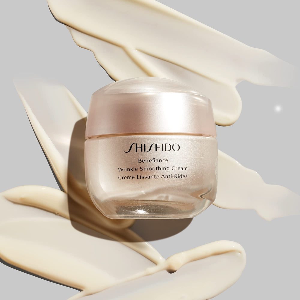 Shiseido Benefiance Wrinkle Smoothing Cream brand logo signals trusted Japanese heritage.