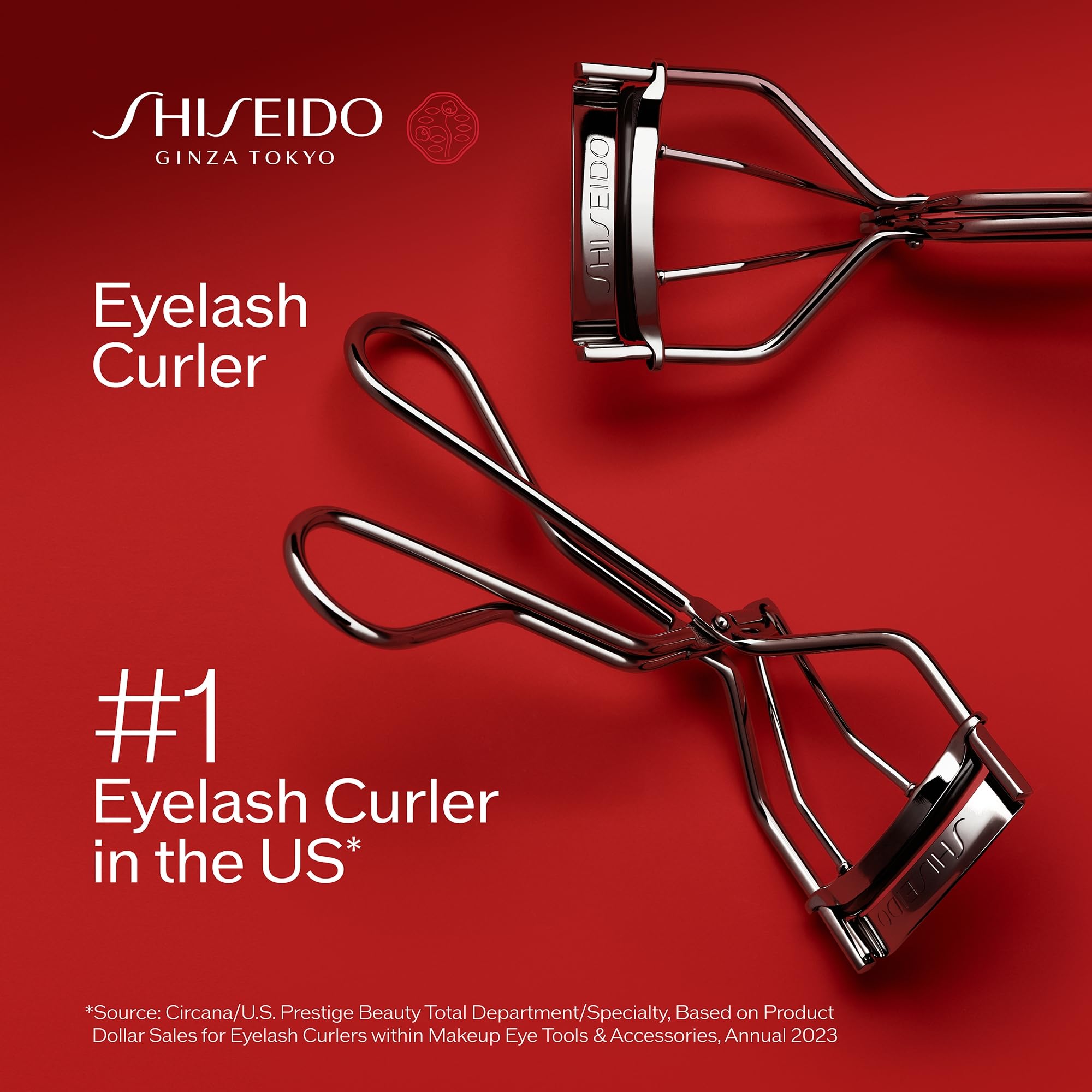 Shiseido Eyelash Curler edge-free design reduces pinching for comfort.