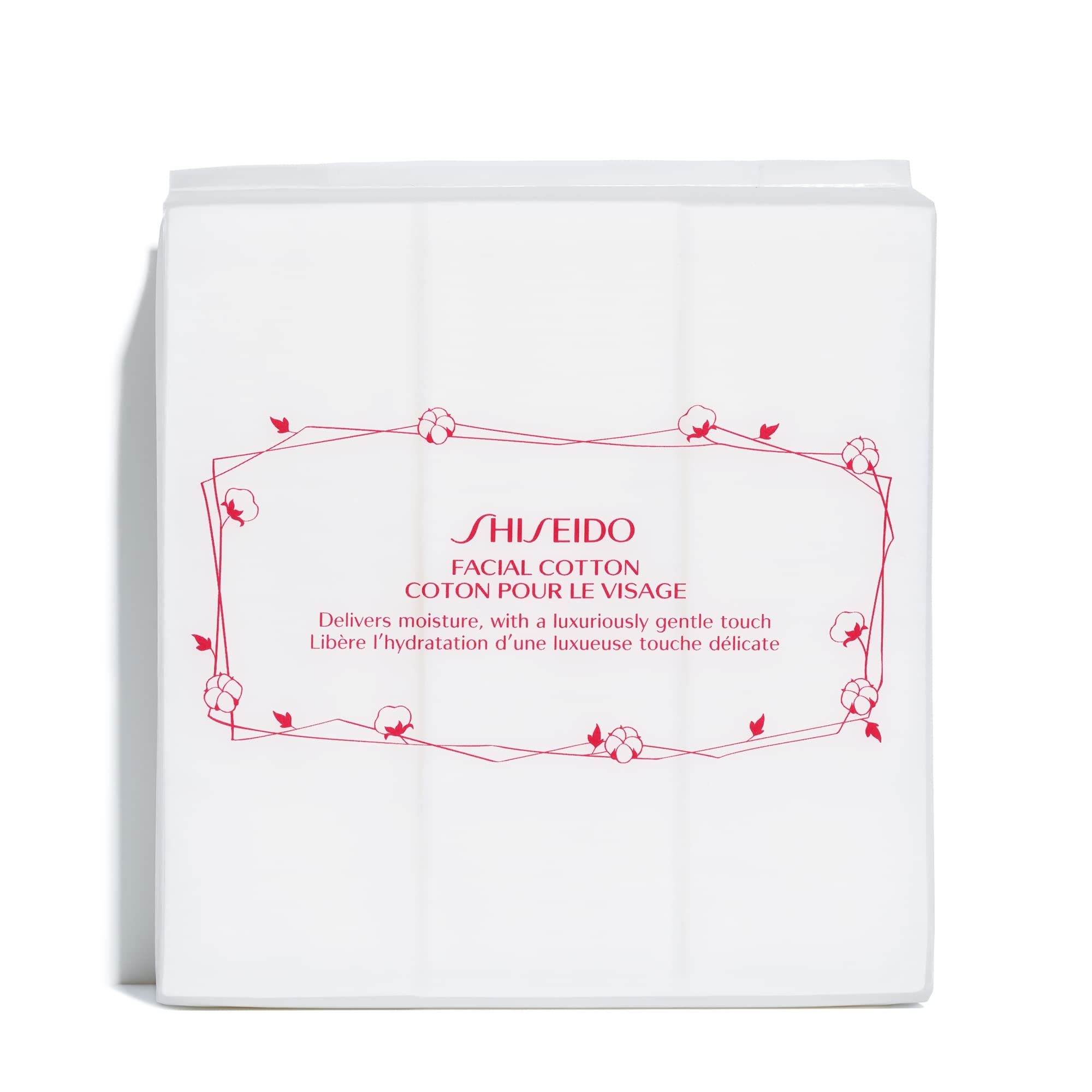 Shiseido facial cotton pads with 165 squares for gentle softener application.