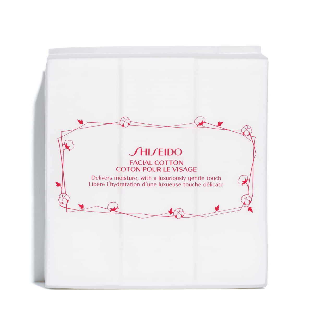 Shiseido facial cotton pads with 165 squares for gentle softener application.