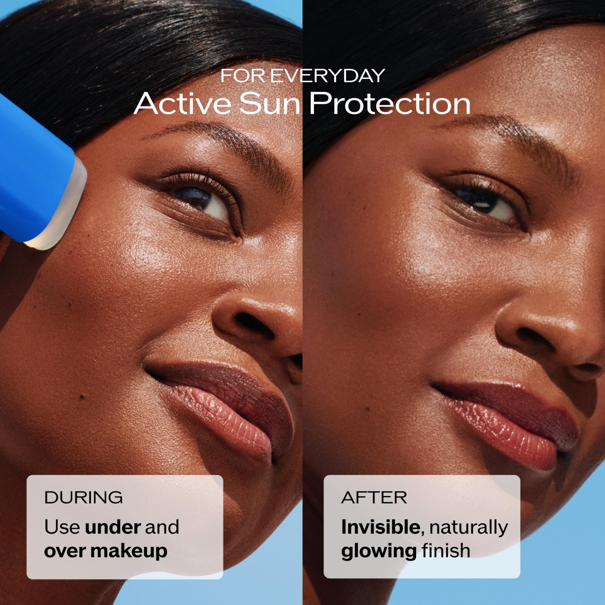 Shiseido Ultimate Sun Protector Clear Stick being applied smoothly on skin with no residue.