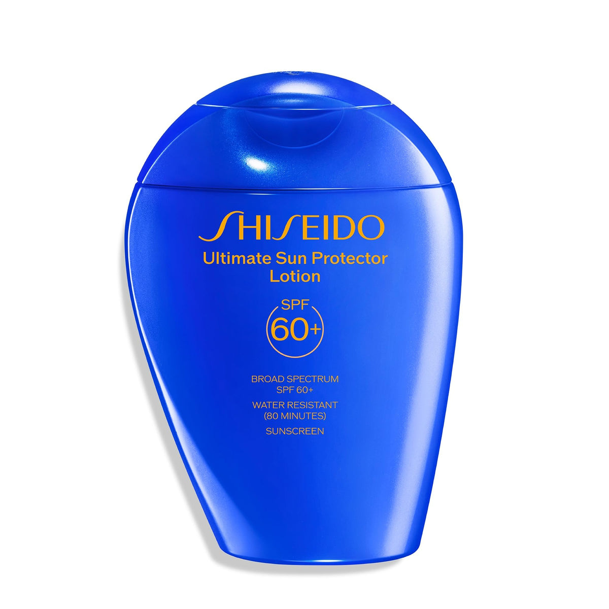 Shiseido Ultimate Sun Protector Lotion bottle front view showing invisible SPF protection for face and body