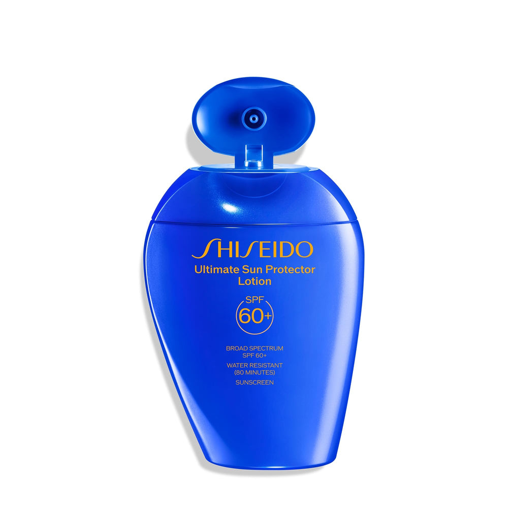 Closeup packaging of Shiseido Ultimate Sun Protector Lotion