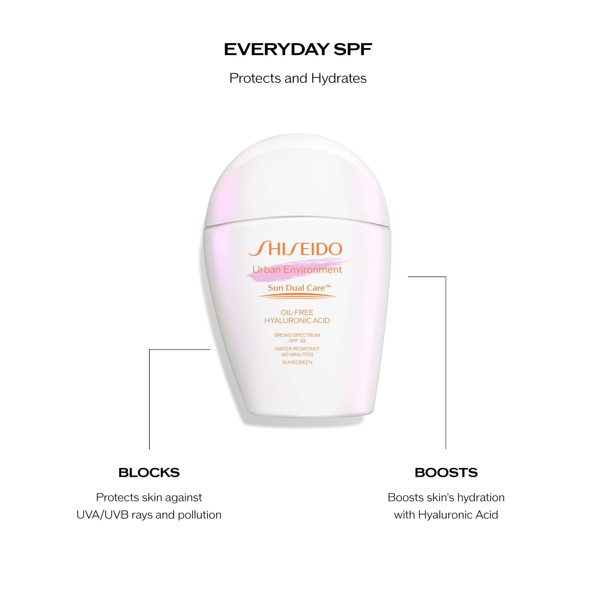 Shiseido Urban Environment non-comedogenic formula depicted for sensitive skin.