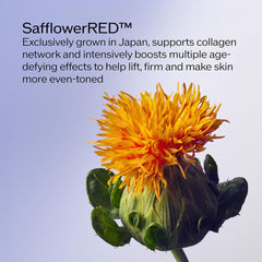 Ginseng root extract scene highlights collagen support in Shiseido formula.
