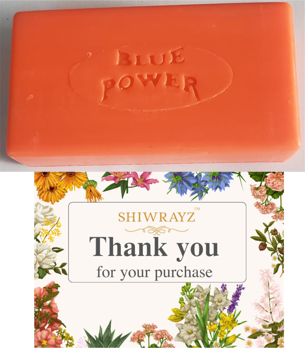 SHIWRAYZ Blue Power Soap packaging front highlights authentic Jamaican scent for daily use.