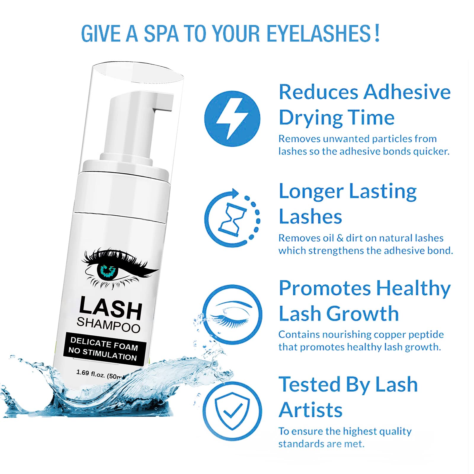 Kit de limpieza Shmian Lash con 50 pinceles para pestañas y cuidado completo