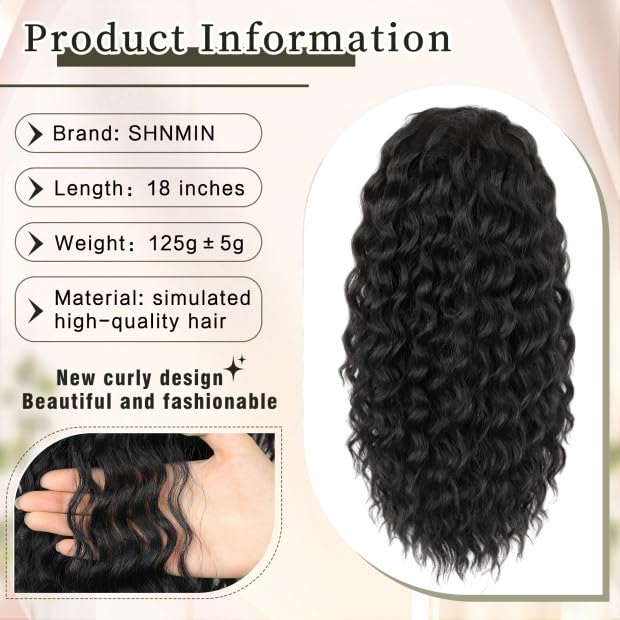 SHNMIN easy wear clip and drawstring ponytail demonstration