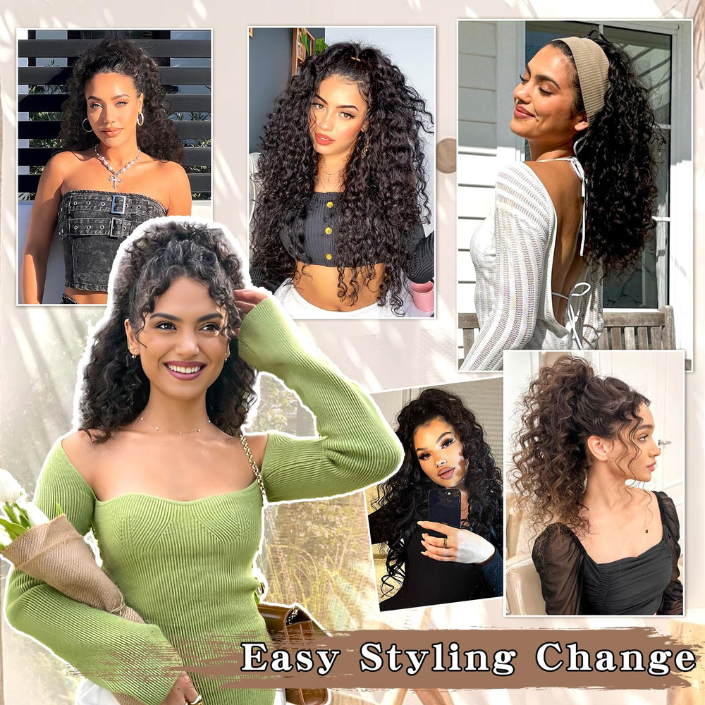 SHNMIN heat resistant synthetic fiber ponytail close up