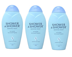 Shower To Shower Morning Fresh Body Powder 8oz 3pack on display for daily freshness.