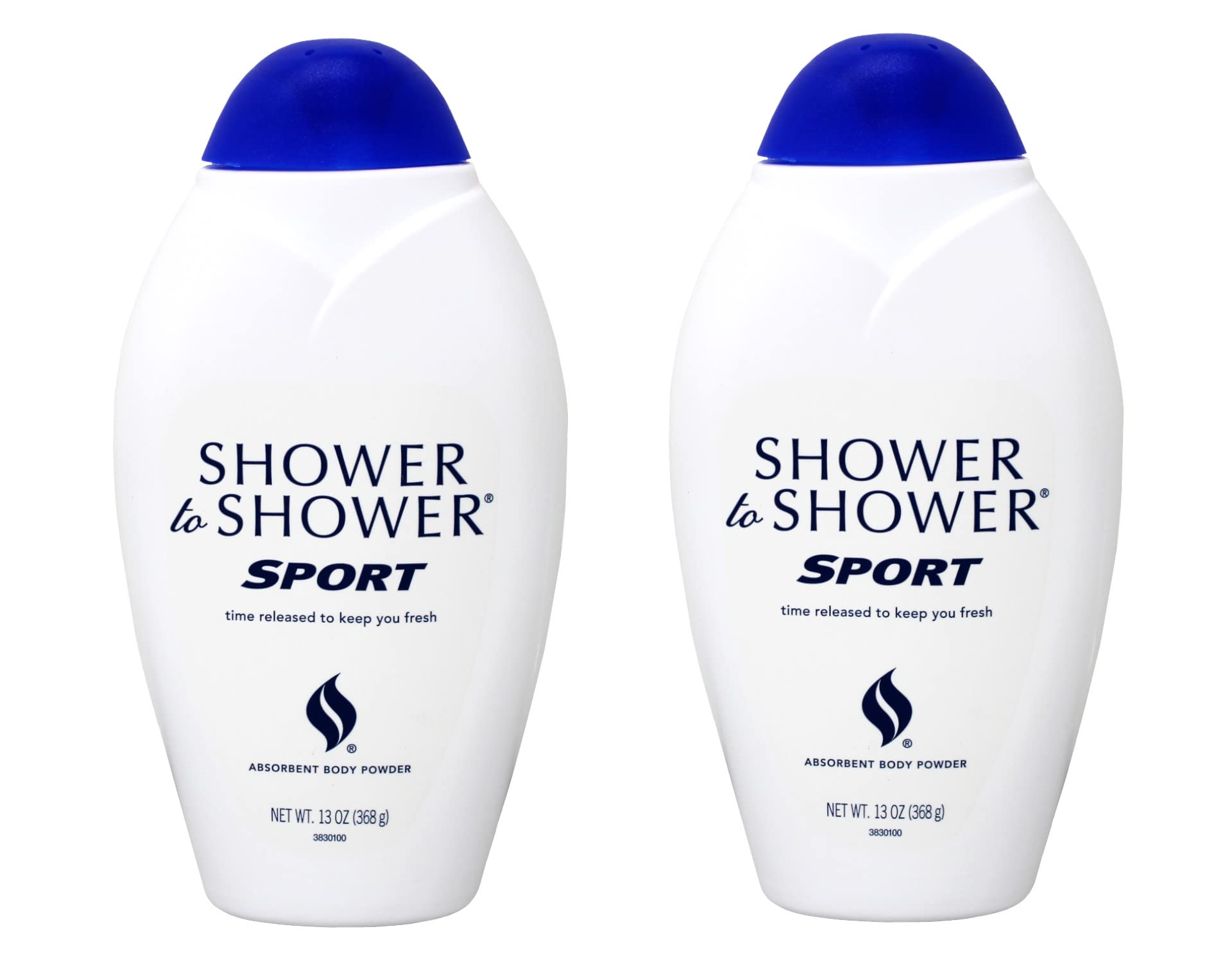 Shower To Shower polvo absorbente sport en botellas, sensación seca y fresca durante entrenamientos.