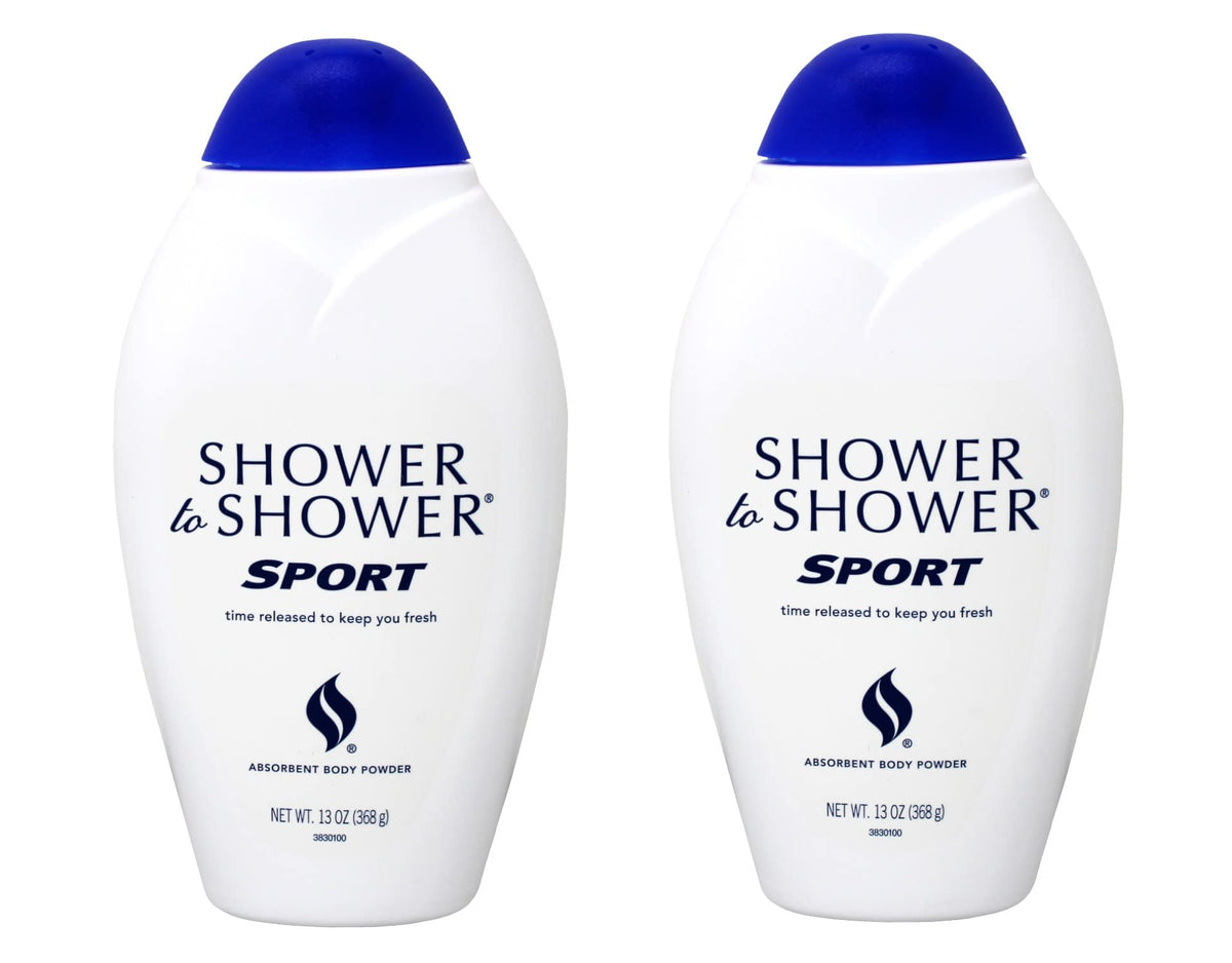 Shower To Shower polvo absorbente sport en botellas, sensación seca y fresca durante entrenamientos.
