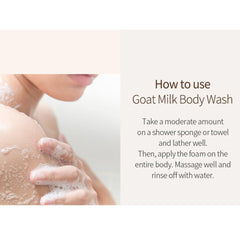 SHOWERMATE Leche de Cabra, textura cremosa que cuida la piel.