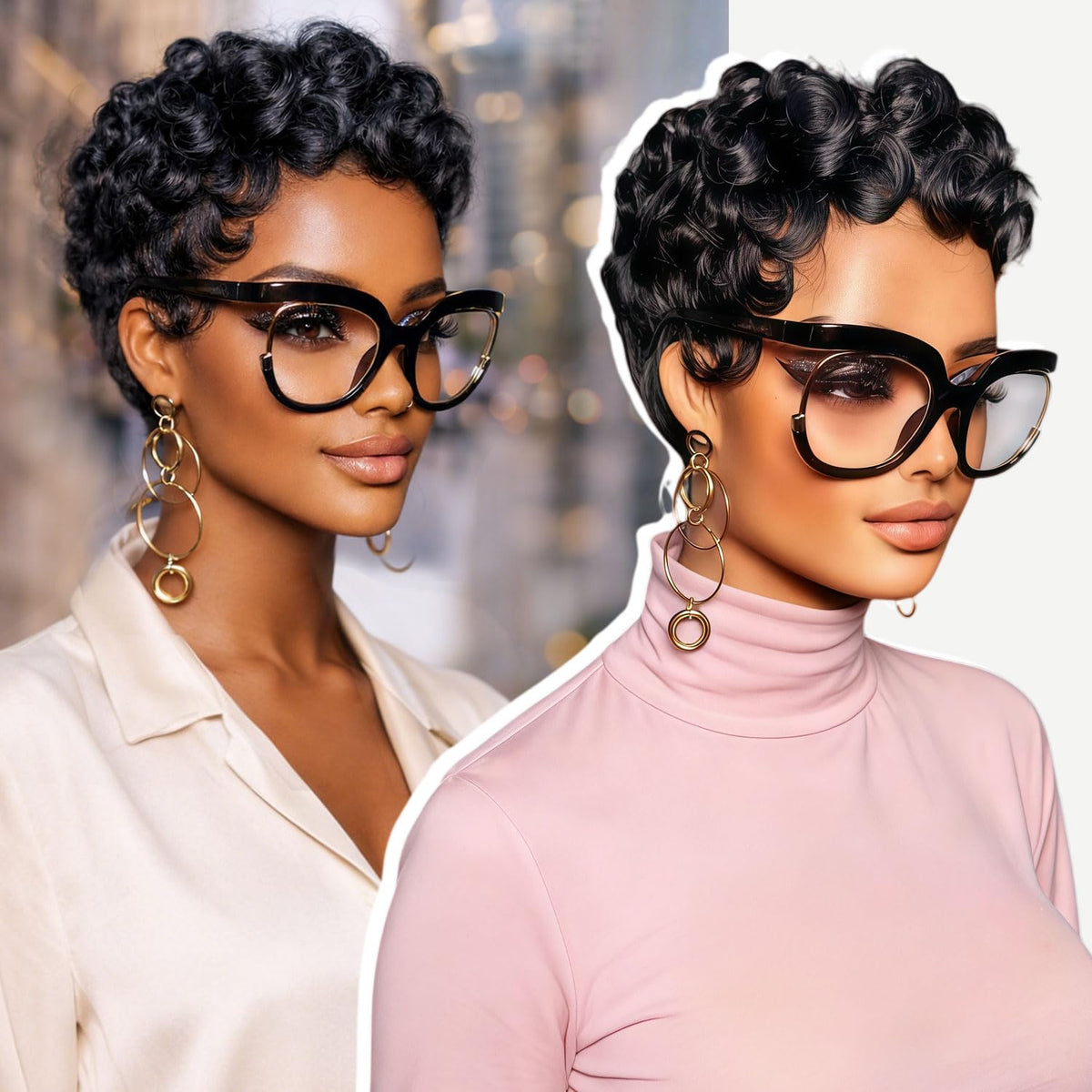 Showreal Pixie Cut Wig, front view with natural hairline for daily wear.