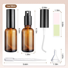 Showvigor amber glass spray bottle extra nozzle for easy refills