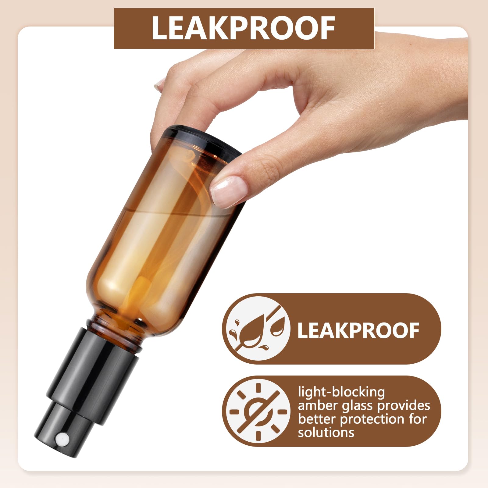 Showvigor amber glass bottle with pipette for precise dosing