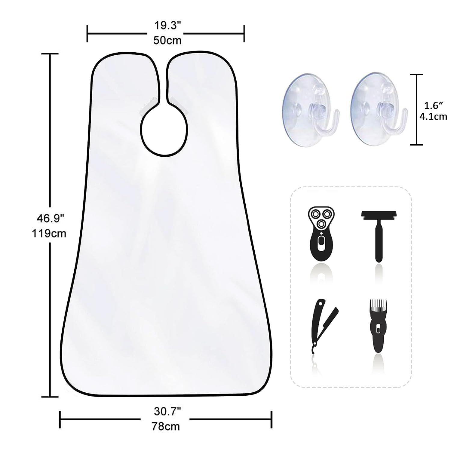 Showvigor beard bib waterproof nylon keeps clothes clean during shaving.
