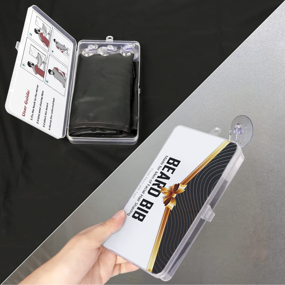Showvigor suction cups attach securely, holding the bib steady during shaving.