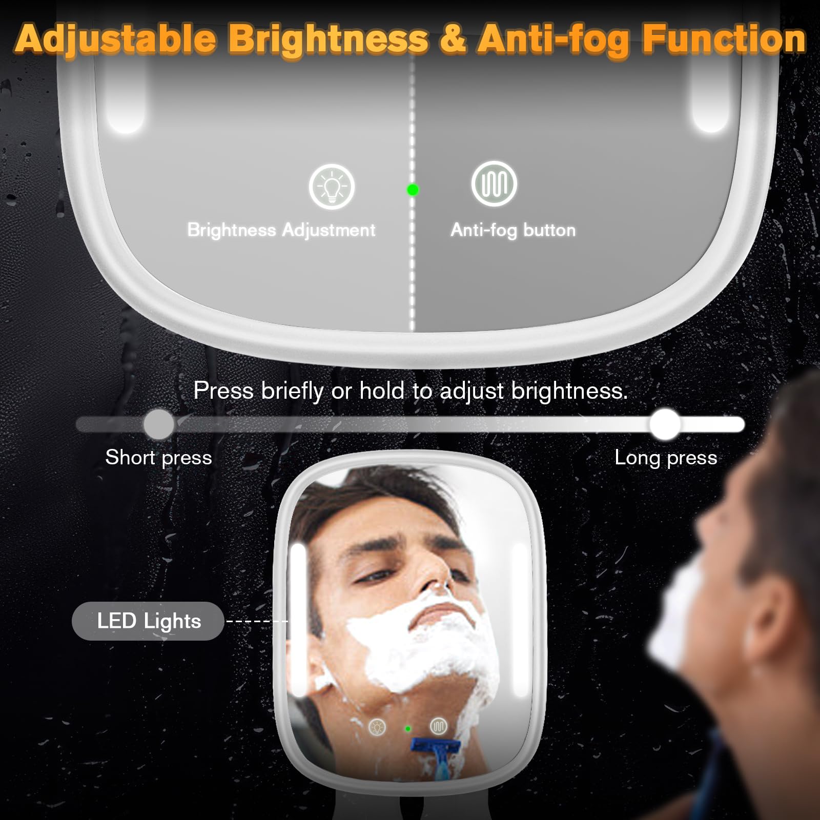Showvigor waterproof anti-fog mirror withstands steam for reliable reflection