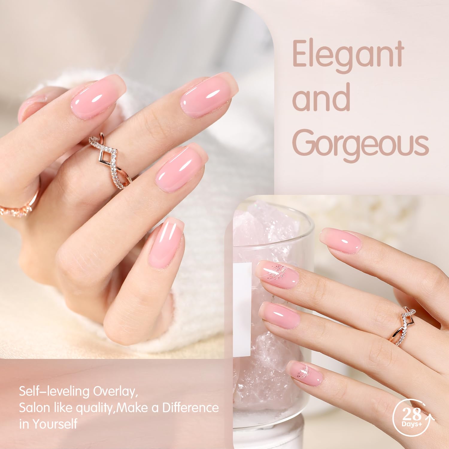SHOYUM Caja regalo contiene esmalte gel nude pink, excelente para regalo.