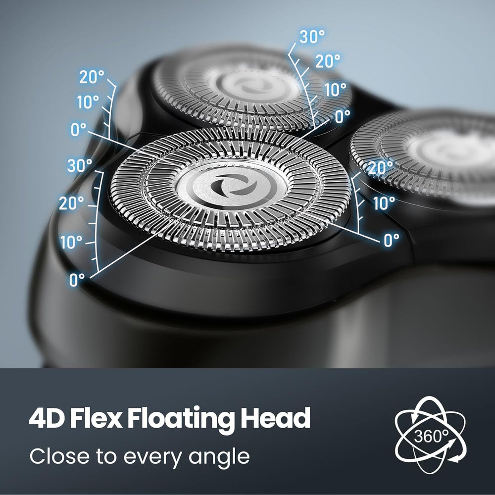 SHPAVVER 4D flex blades closeup show contour adaptation for a gentle, irritation-aware shave.