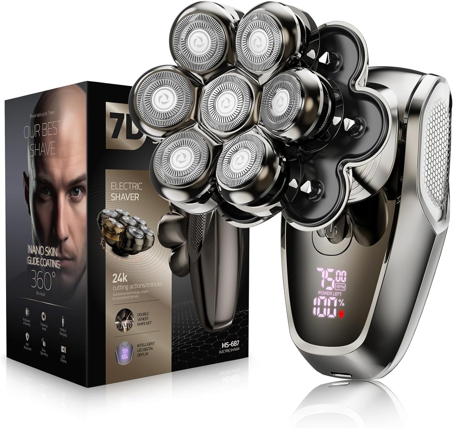 SHPAVVER 7D floating head razor for close and comfortable scalp shaves