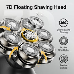 SHPAVVER 7D shave head side view demonstrating flexible contouring along facial curves.
