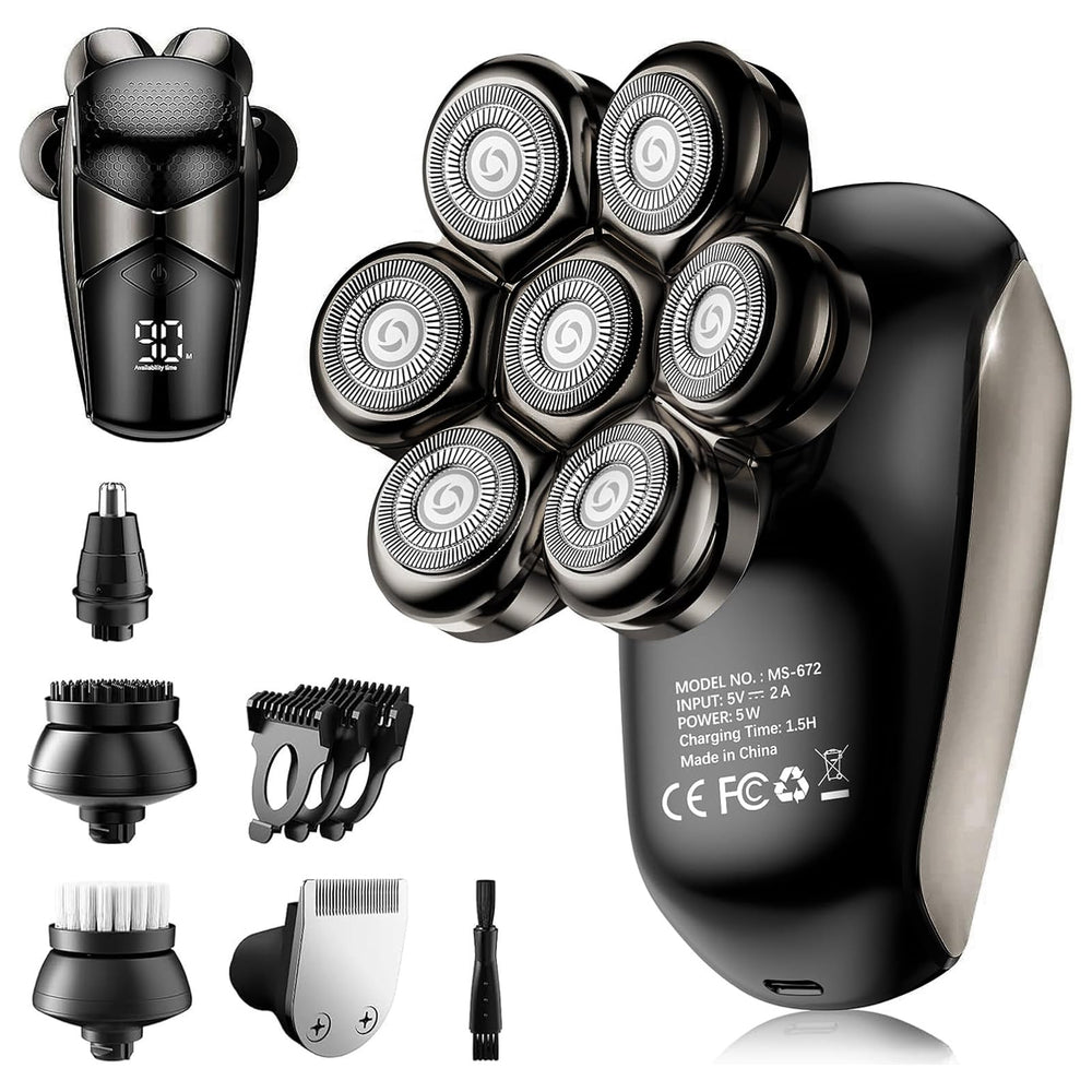 SHPAVVER headshaver with 7D floating blades for a close, efficient shave.