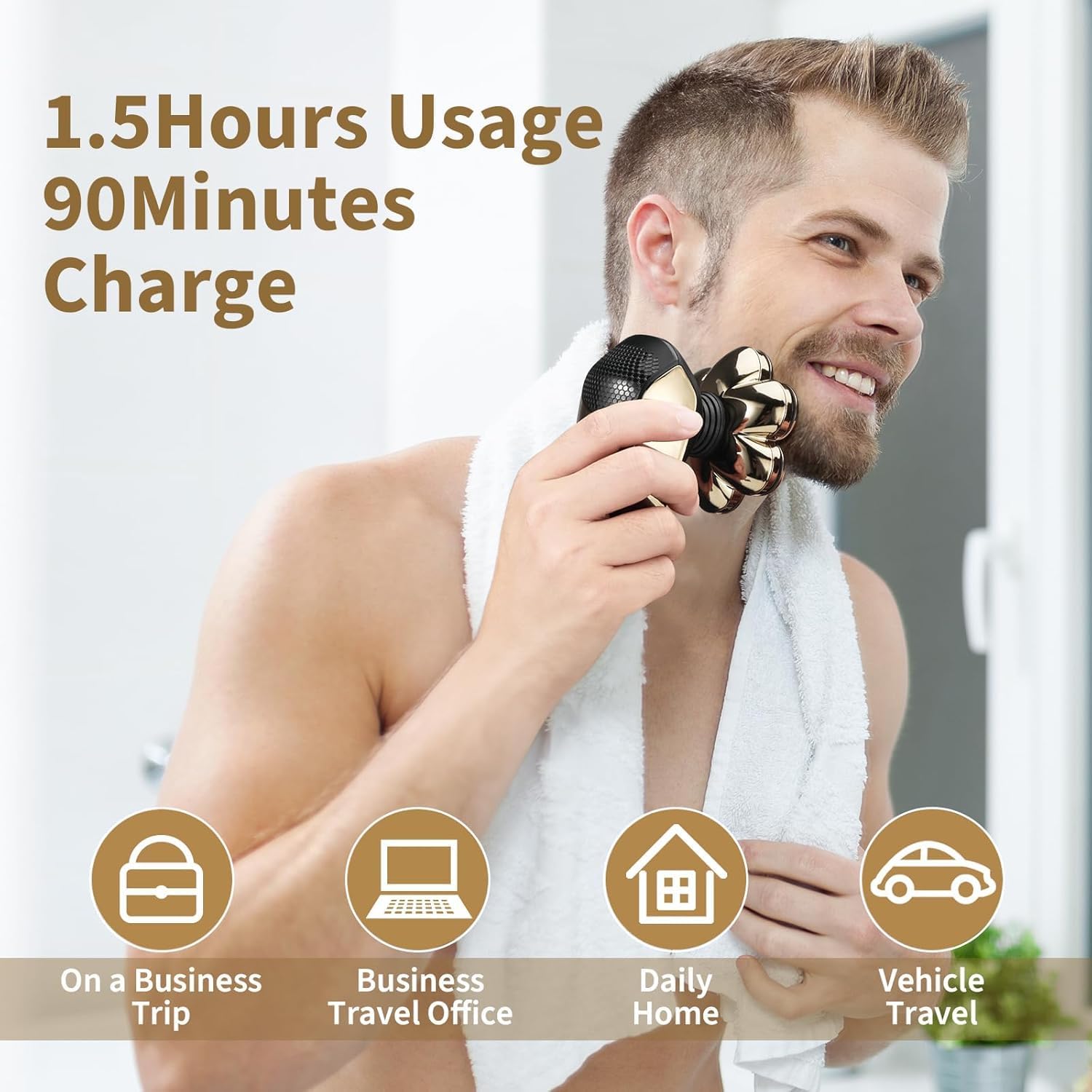SHPAVVER Ink Gold IPX7 waterproof shaver for wet or dry use