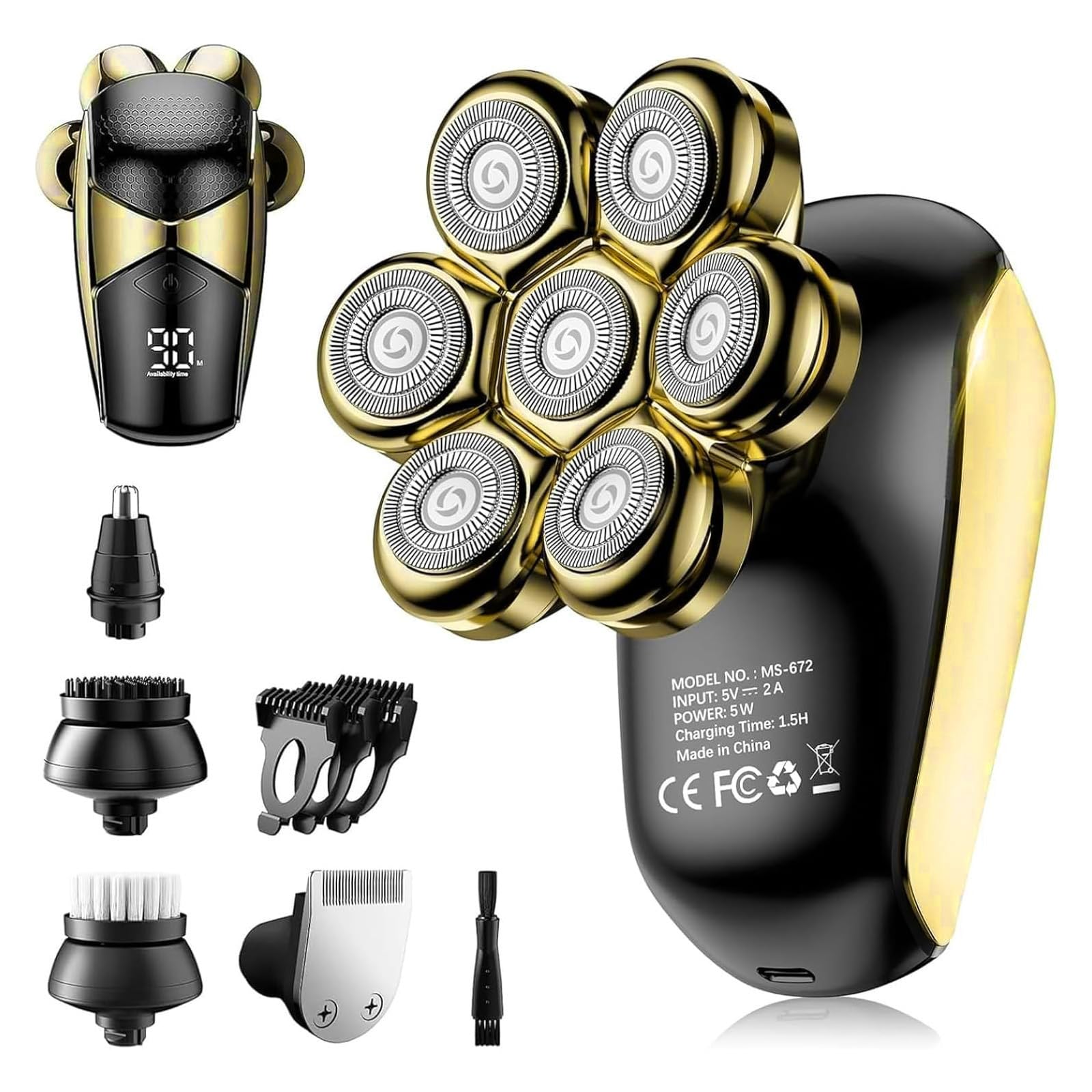 SHPAVVER waterproof head shaver kit for balder, ideal for dry or wet grooming sessions.