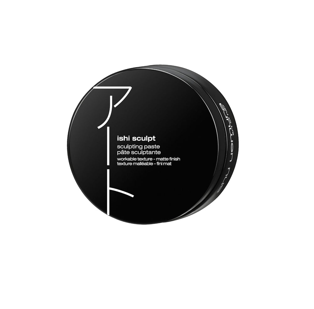 shu uemura art of hair ishi sculpt texturizing paste jar shows texture and strong hold