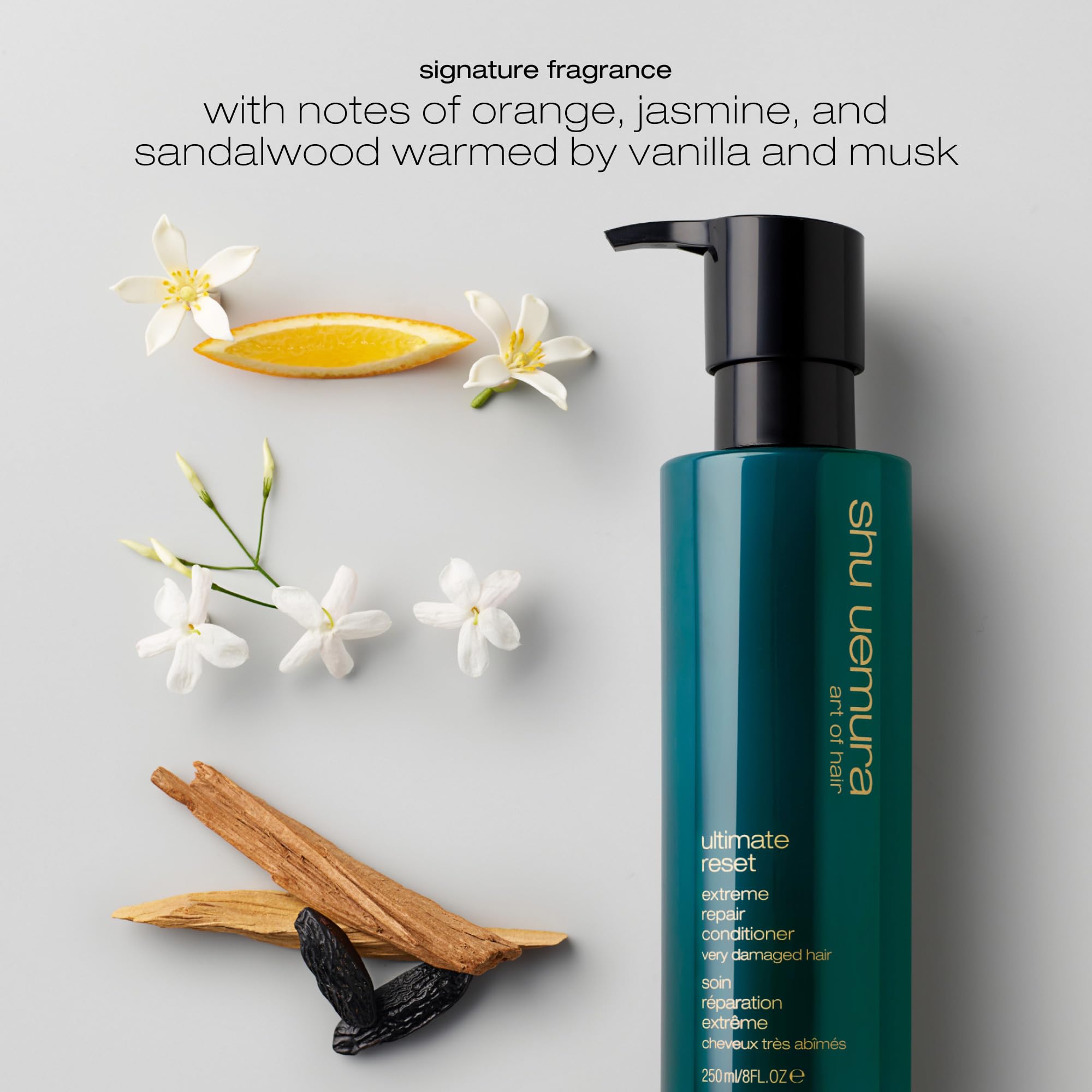 shu uemura art of hair Ultimate Reset fragrance notes offer luxurious scent.