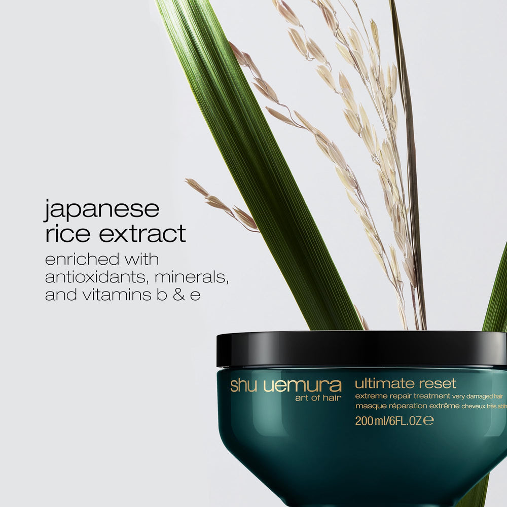 shu uemura art of hair mask applied to mid-lengths.