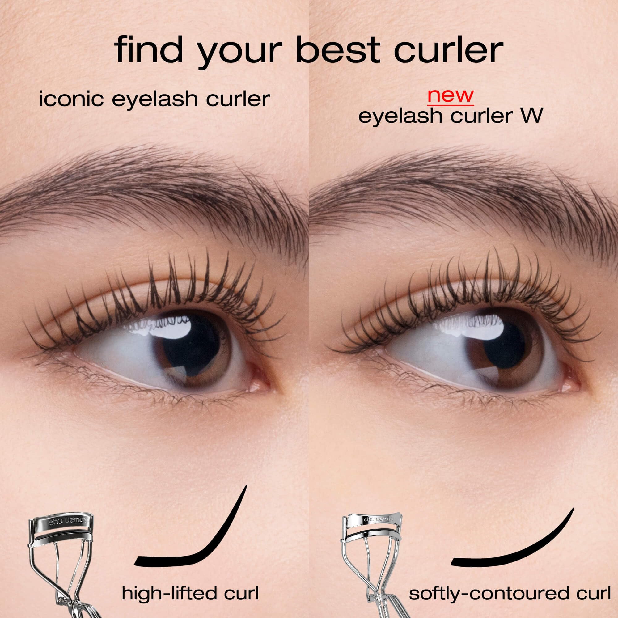 Shu Uemura ergonomic handle design for comfortable one-squeeze curling
