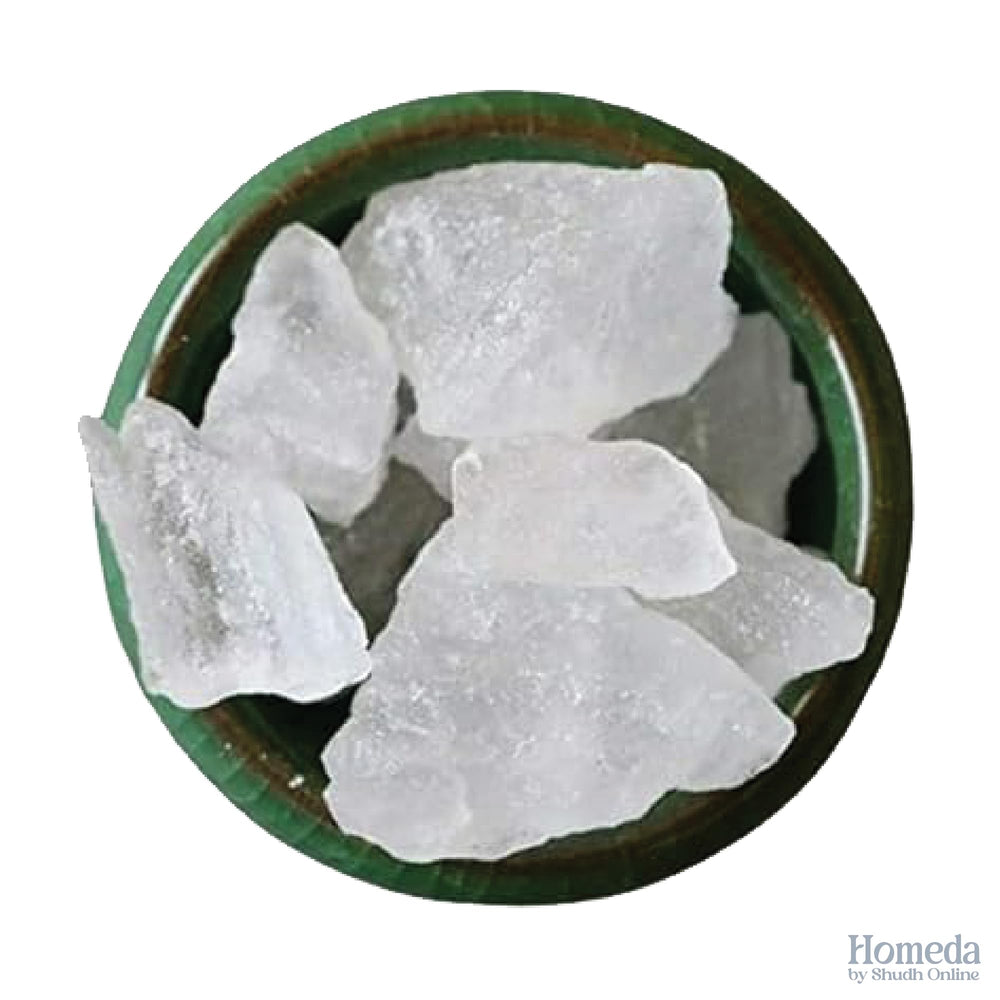 Shudh Online alum stone for shaving, smooth glide on damp skin.