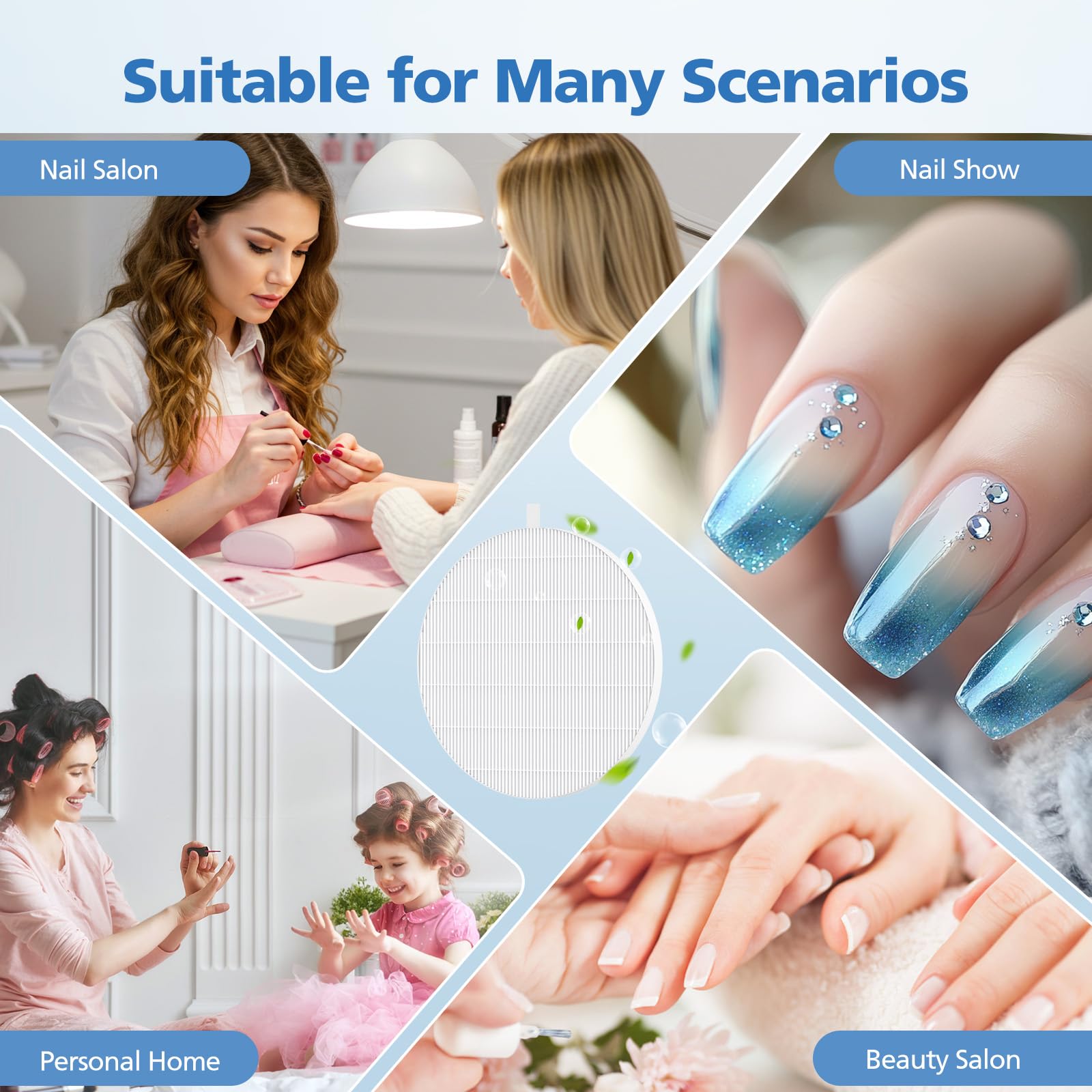 ShufudeJa filtro uñas duradero: diseño compacto para sesiones de manicura.