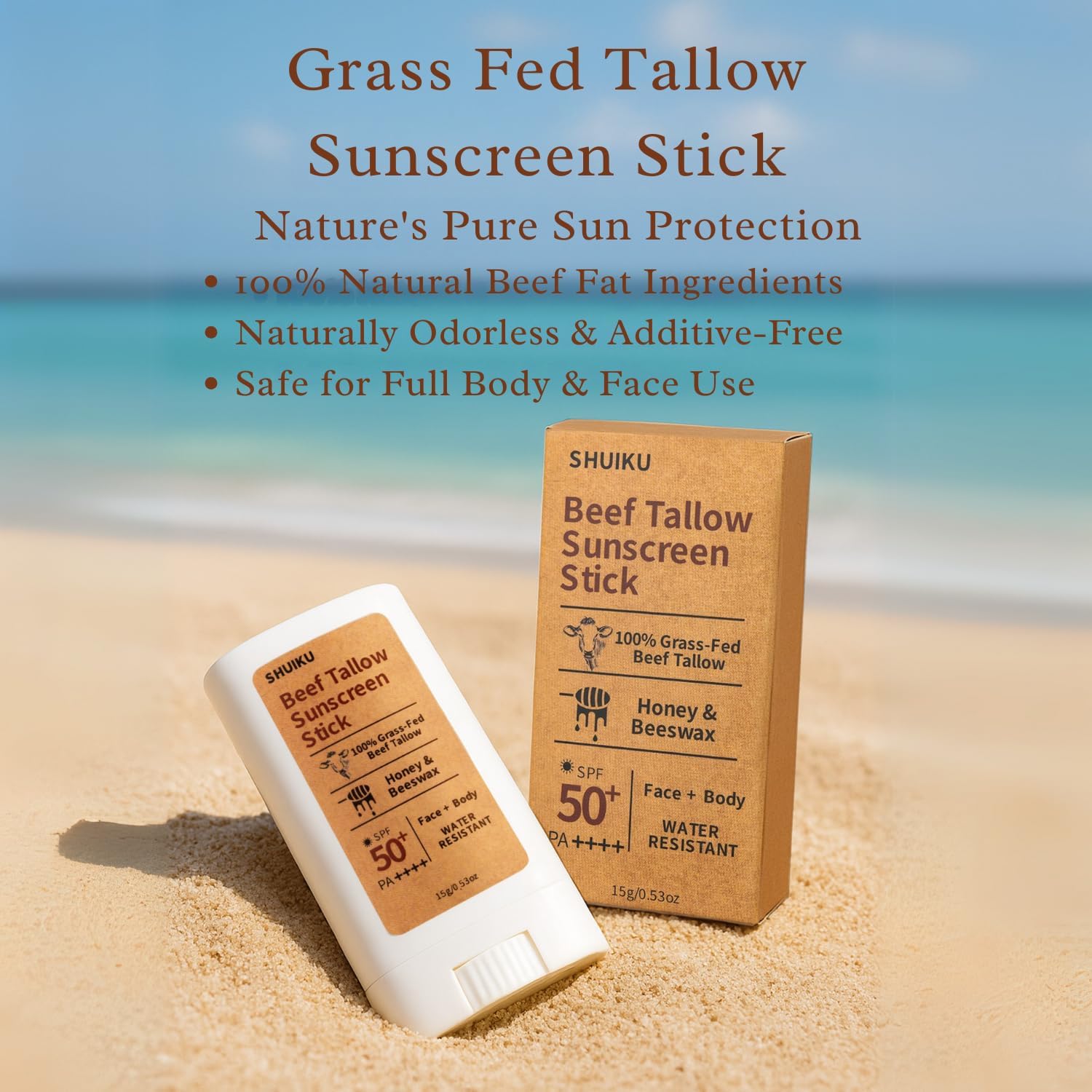 SHUIKU barra protección solar SPF50, resistente al agua para actividades al aire libre.
