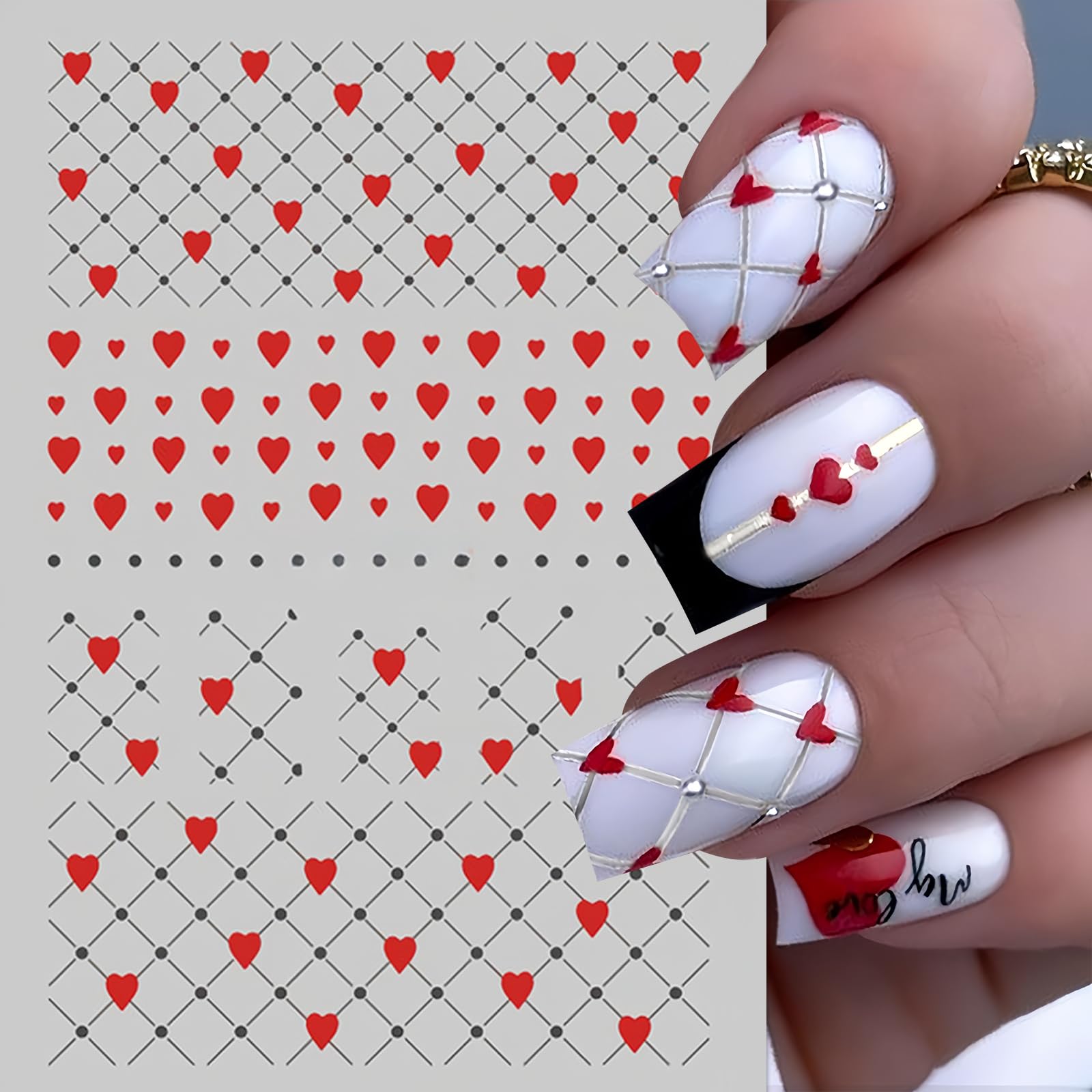 SHUXILIN brillos 3D corazones uñas, añade textura y profundidad.