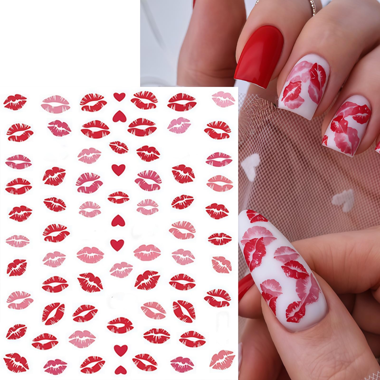 SHUXILIN labios figuras, pegatinas para uñas para momentos festivos.