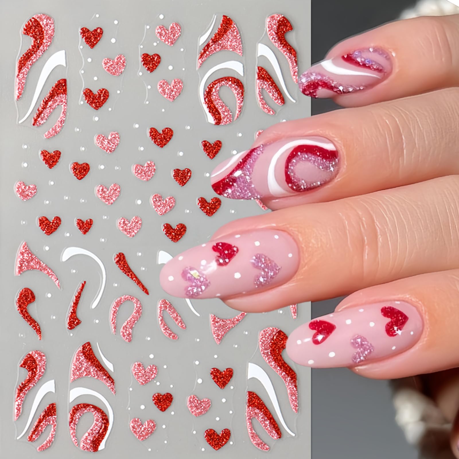 SHUXILIN lineas irregulares brillantes sobre uñas, efecto moderno y glamuroso.