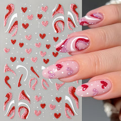 SHUXILIN lineas irregulares brillantes sobre uñas, efecto moderno y glamuroso.