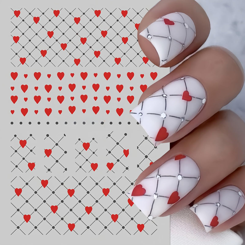 SHUXILIN pegatinas autoadhesivas corazones, aplicación fácil para manicura rápida.