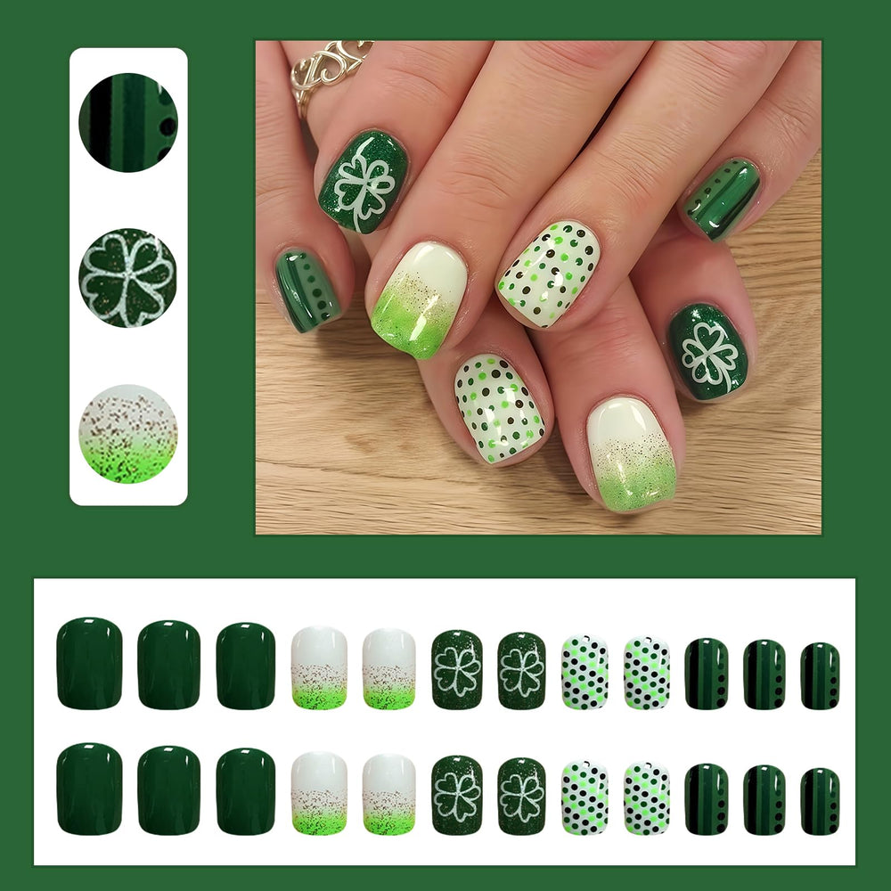SHUXILIN 24pcs nails with full-cover design for durable wear and easy trimming, great for quick nail-art at home.