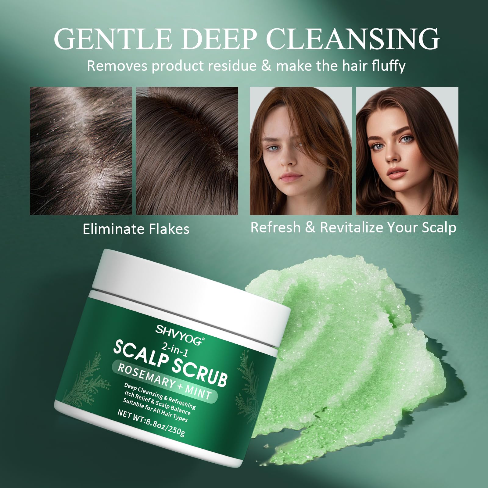 SHVYOG exfoliante apto para todo tipo de cabello
