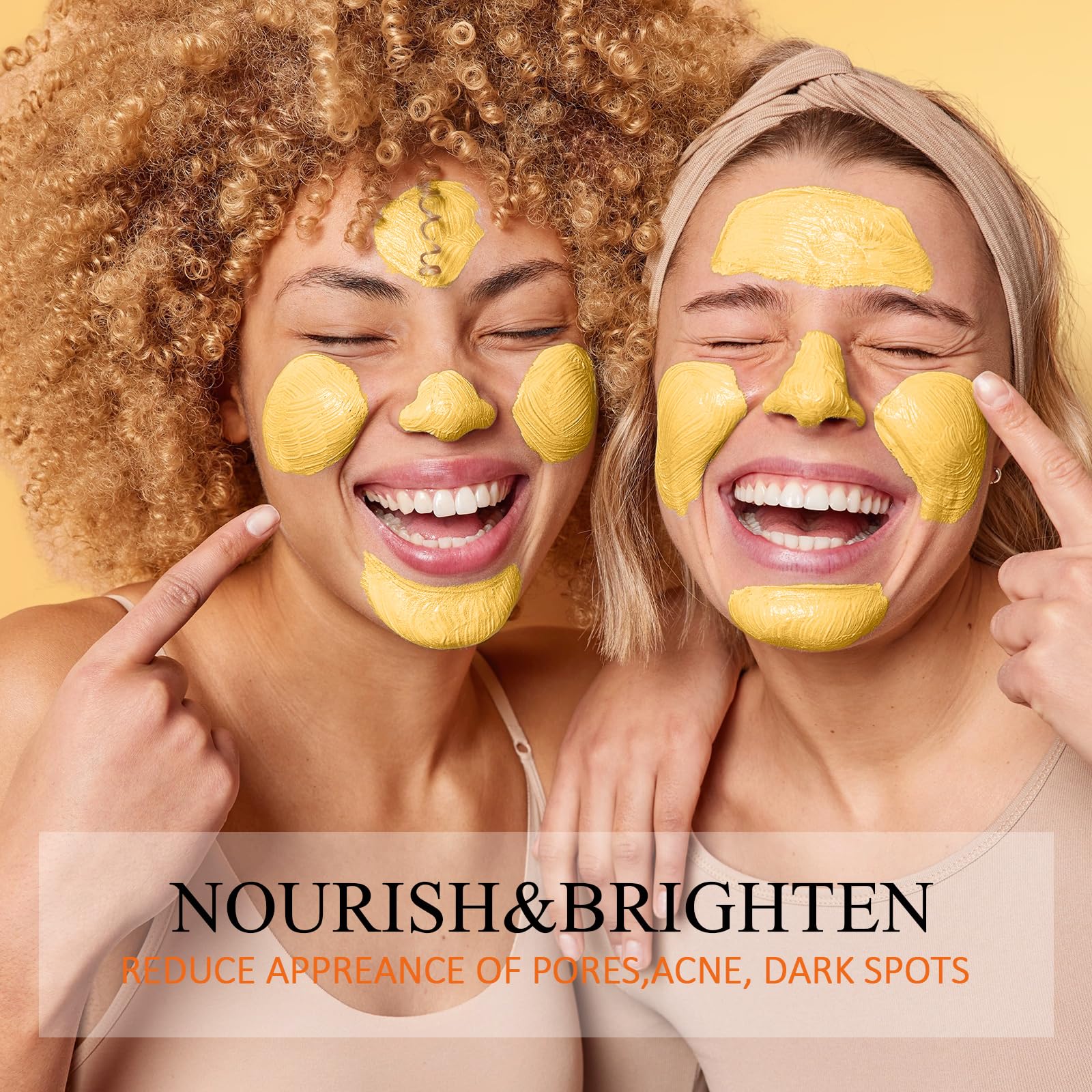 Piel más radiante tras usar SHVYOG Mascarilla de arcilla y vitamina C.