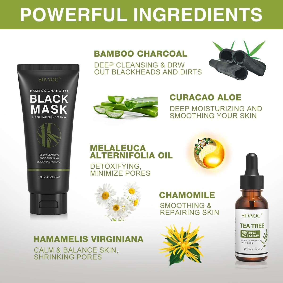 SHVYOG serum árbol de té para calmar rojeces y equilibrar la piel