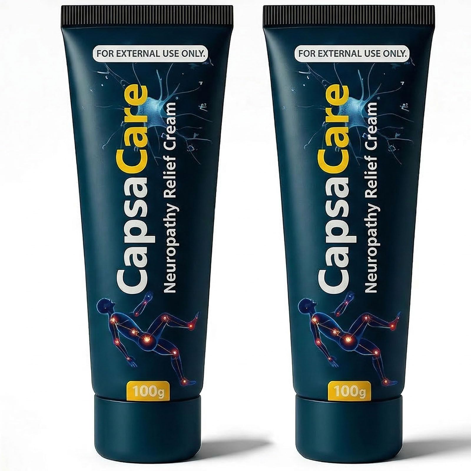Shwfhi Capsacare bottle close-up highlighting quick-absorbing soothing formula.