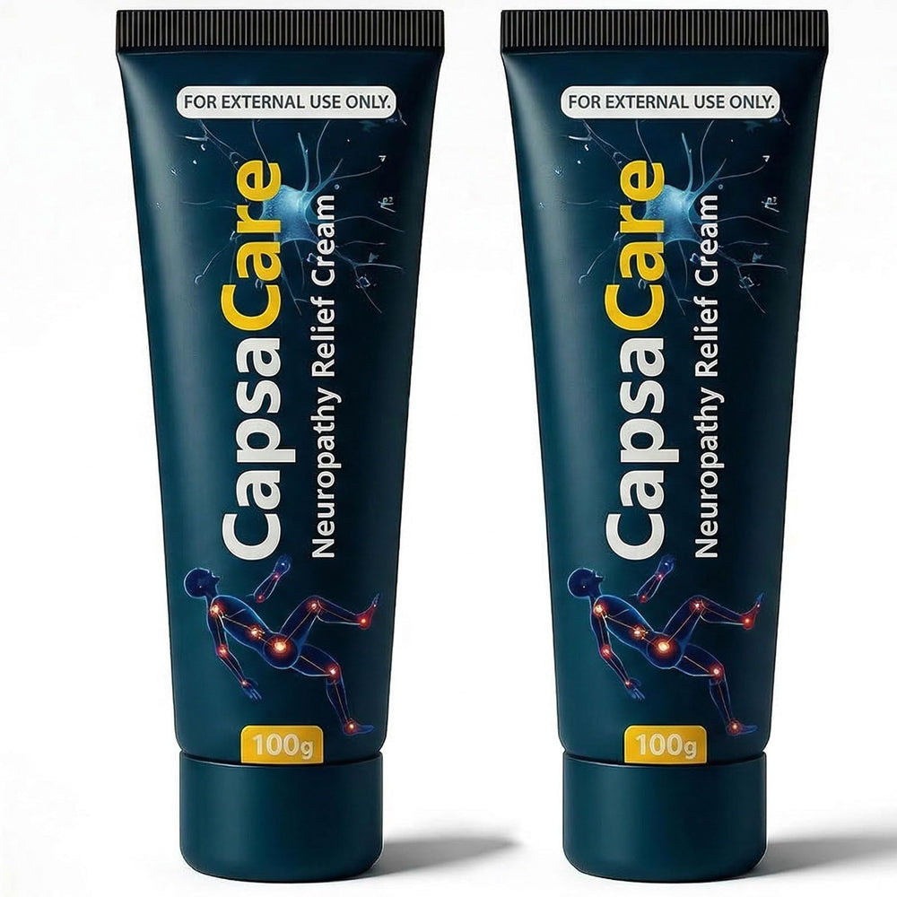 Shwfhi Capsacare bottle close-up highlighting quick-absorbing soothing formula.